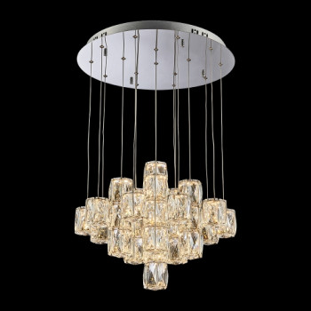 LUXERA&nbsp;62402 závěsné&nbsp;svítidlo&nbsp;POLAR&nbsp; . Max.příkon 90W LED 3000K&nbsp;. Materiál kov,křišťál. Barva chrom,skl