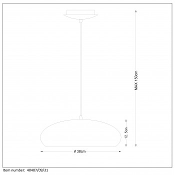 Lucide DANA-LED - závěsné svítidlo - Ø 38 cm - stmívatelné - 1x9W 3000K - Bílá 40407/09/31