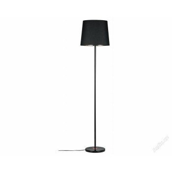 Stojací lampa Neordic Enja látkové stínidlo černá / měď / mramor - PAULMANN 796.12