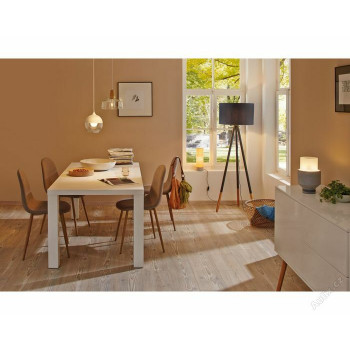 Stojací lampa Neordic Rurik látkové stínidlo šedé / dřevo - PAULMANN 796.33