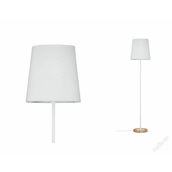 Stojací lampa Neordic Stellan látkové stínidlo bílá / dřevo - PAULMANN 796.34