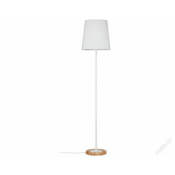 Stojací lampa Neordic Stellan látkové stínidlo bílá / dřevo - PAULMANN 796.34