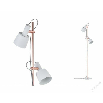 Stojací lampa Neordic Haldar bílá / měď - PAULMANN 796.60