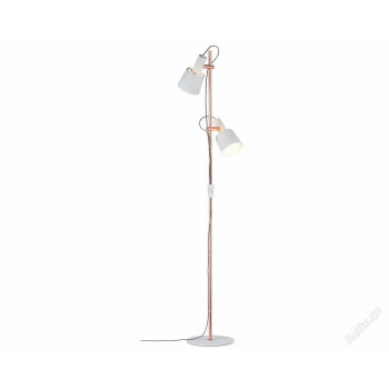 Stojací lampa Neordic Haldar bílá / měď - PAULMANN 796.60