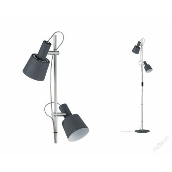 Stojací lampa Neordic Haldar šedá / chrom matný - PAULMANN 796.90