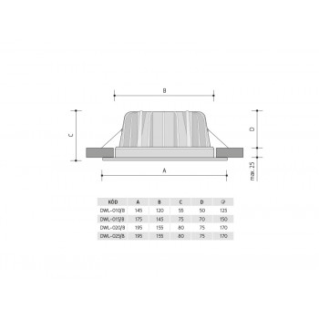 LED DOWNLIGHT DWL 20W podhledové svítidlo, bílá 20W