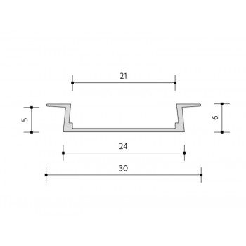 PANLUX ALU PROFIL 20mm vestavný délka 1m