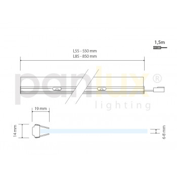 LEDLINE dekorativní LED svítidlo délka 85cm - studená bílá