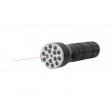 Svítilna PANLUX s laser ukazovátkem LED technologie – velmi nízká spotřeba 3 režimy svícení (5LED | 15LED | laser) Typ baterií: 