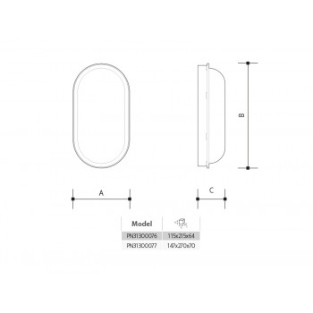 PANLUX OVAL MAXI přisazené stropní a nástěnné oválné svítidlo 20W - neutrální