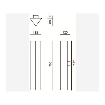 VÝPRODEJ - Nástěnné svítidlo OBOE V2 LED 70W (ATYP) sádra - ECO DESIGN