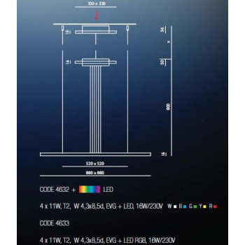 Závěsné svítidlo Arctic LED 2x16W 230V - ECO DESIGN