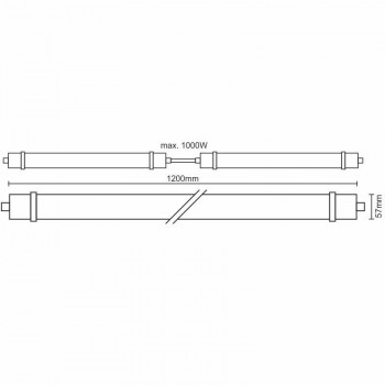 LED prachotěsné svítidlo 36W/IP65 LW/1/1200/2835/4000K - LNL323/1