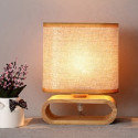 Vista stolní lampa dřevo přírodní + len - VST12209