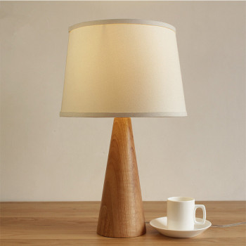Vista stolní lampa dřevo přírodní + len - VST12215