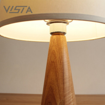 Vista stolní lampa dřevo přírodní + len - VST12215