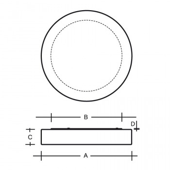 Stropní a nástěnné svítidlo ZERO IP44 28W LED 3000K sklo opál PS13.K3.Z600 - LUCIS