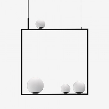 Závěsné svítidlo PALA 1x60W + 1x48W + 2x33W G9 sklo černá opál ZL2.11.P4.45 - LUCIS