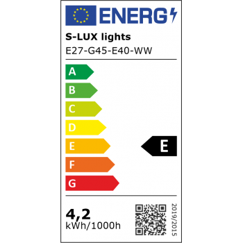 LED žárovka E27-G45-E40-WW S-Lux