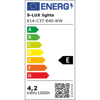 LED žárovka E14-C37-E40-WW S-Lux