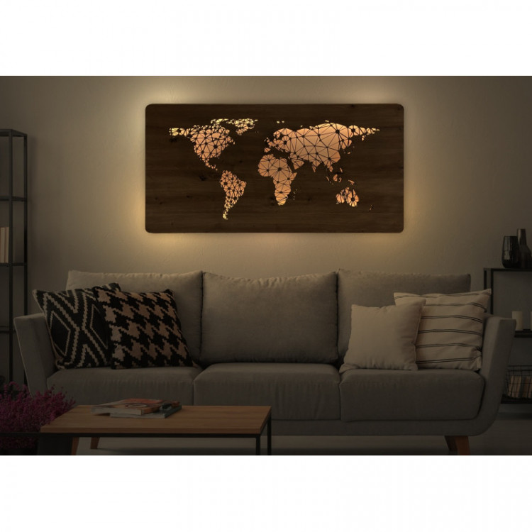 Li-Go "Mapa světa" světelný obraz 120x60cm , Li-Go, TRENDY svítidla