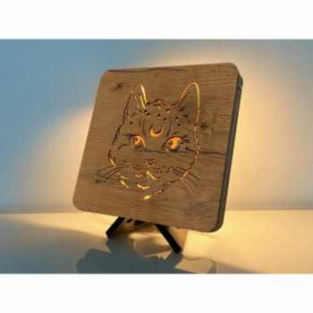 Li-Go "Kosmo kočka" lampa 19x19cm , Barva dřeva dub B