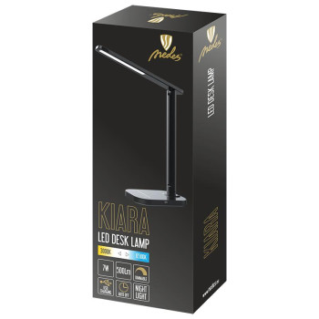 LED lampička KIARA 7W stmívatelná s USB + noč.světlo + časovač - DL4304/B