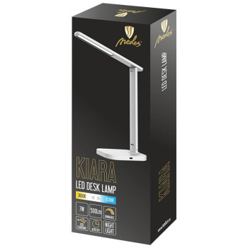 LED lampička KIARA 7W stmívatelná s USB +noč.světlo+časovač - DL4304/W