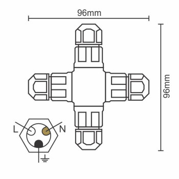 Konektor IP67 C20A/WP/3x1,5/4-CW134