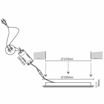 NEDES LED panel podhledové svítidlo kruh 18W 85-265V 4000K IP20 LPL124A stříbrná