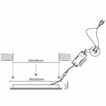 NEDES LED panel podhledové vestavné svítidlo čtverec 24W 85-265V 2800K IP20 LPL215 bílá