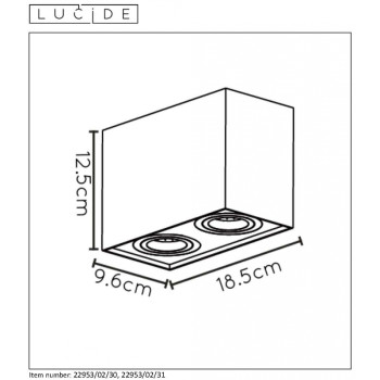 Lucide TUBE - stropní svítidlo - GU10 - Bílá 22953/02/31