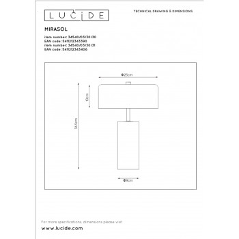 Lucide 34540/03/31 MIRASOL lampa stolní G9/3x7W 