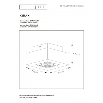 Lucide 09119/06/30 XIRAX svítidlo stropní 1xGU10/5W LED 