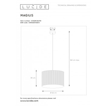 Lucide MAGIUS závěsné svítidlo Rattan E27/40W černá/natur