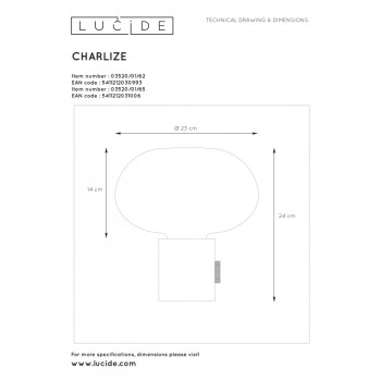 Lucide 03520/01/62 CHARLIZE lampa stolní E27/40W 