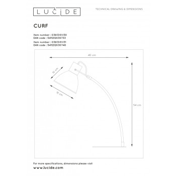Lucide CURF - stolní lampa - Černá 03613/01/30