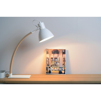 CURF - stolní lampa E27/60W bílá/dřevo