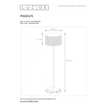 Lucide MAGIUS Stojací lampa Rattan E27/40W H160 černát/nature