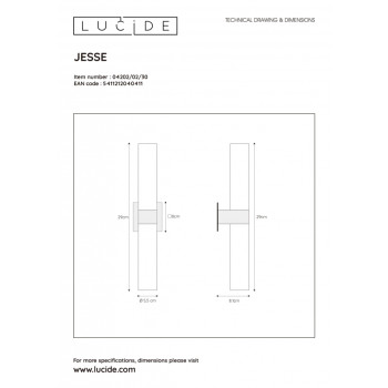 Lucide JESSE nástěnné svítidlo koupelnové 2xG9/33W černá