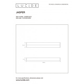 Lucide JASPER - koupelnové svítidlo nad zrcadlo - LED - 1x12W 3000K - IP44 - Chrom 04205/12/12