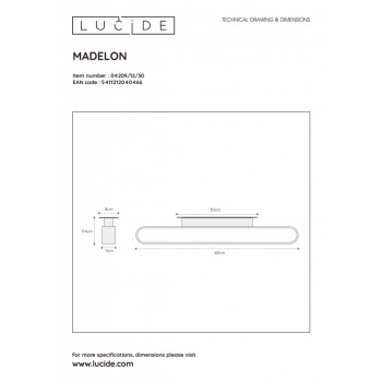 MADELON Nástěnné svítidlo do koupelny - LED - 1x9W 2700K - IP44 - Černá