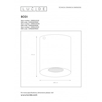 Lucide BODI - stropní svítidlo - Ø 8 cm - GU10 - Bílá 09100/01/31