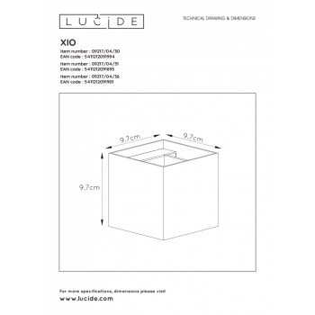 Lucide XIO - nástěnné svítidlo - stmívatelné - G9 - 1x4W 2700K - Černá 09217/04/30