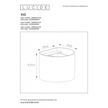 Lucide XIO - nástěnné svítidlo - stmívatelné - G9 - 1x4W 2700K - Černá 09218/04/30