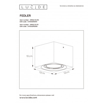 Lucide 09922/12/30 FEDLER svítidlo stropní GU10 černá