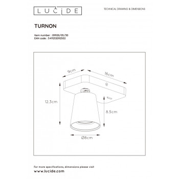 Lucide TURNON Stropní bodové GU10/5W černá / zlatá