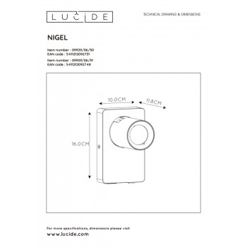 Lucide NIGEL nástěnné bodové svítidlo 1xGU10/5W + USB černá