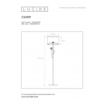 CHIMP stojací lampa E27/60W H150cm černá / zlatá