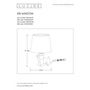 Lucide SIR WINSTON Table Lamp E14/40W 31.5H zlatá /černá